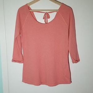 3/4 length sleeve 50%linen/50%cotton tshirt